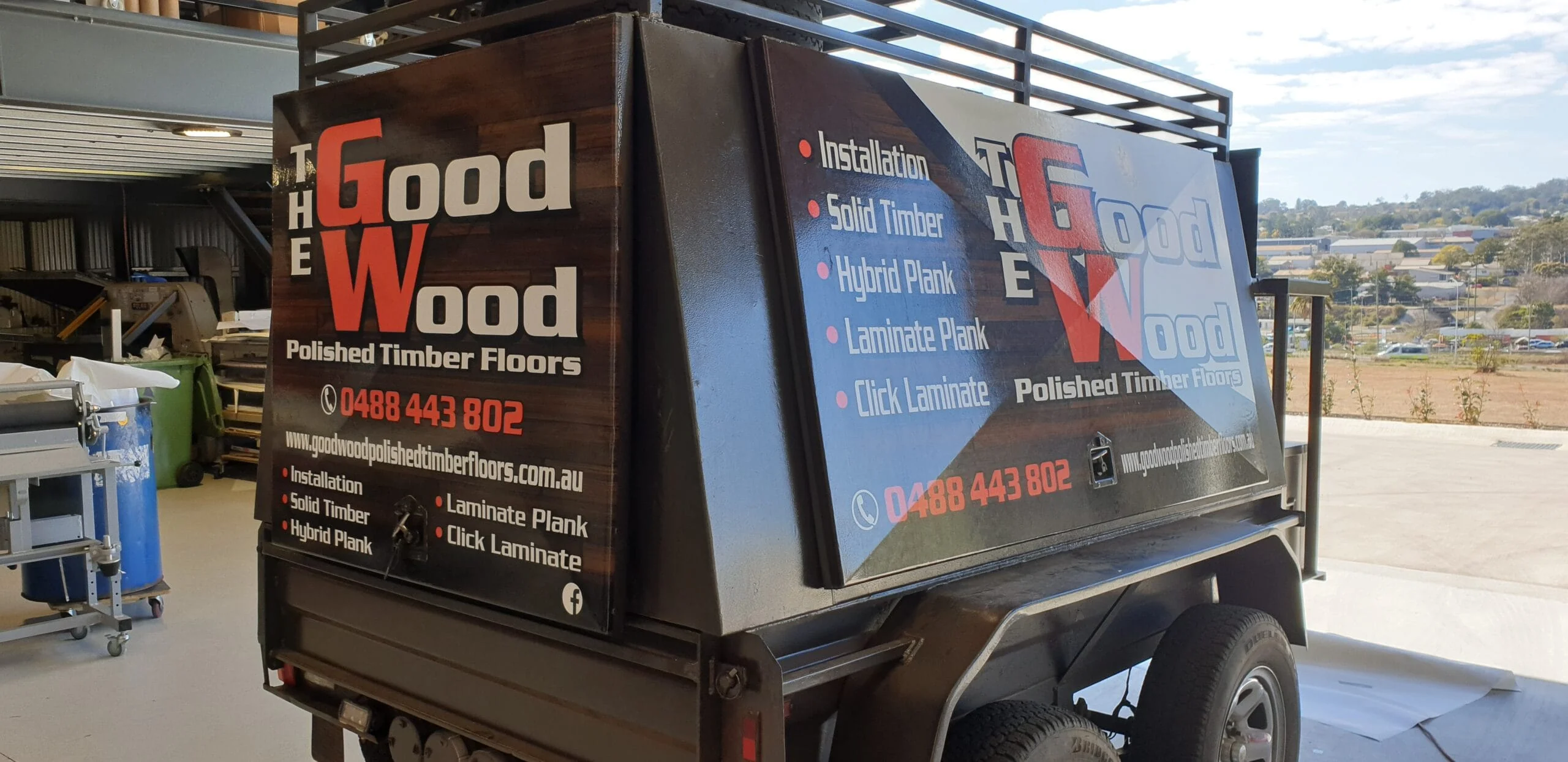 Good Wood wrapped trailer
