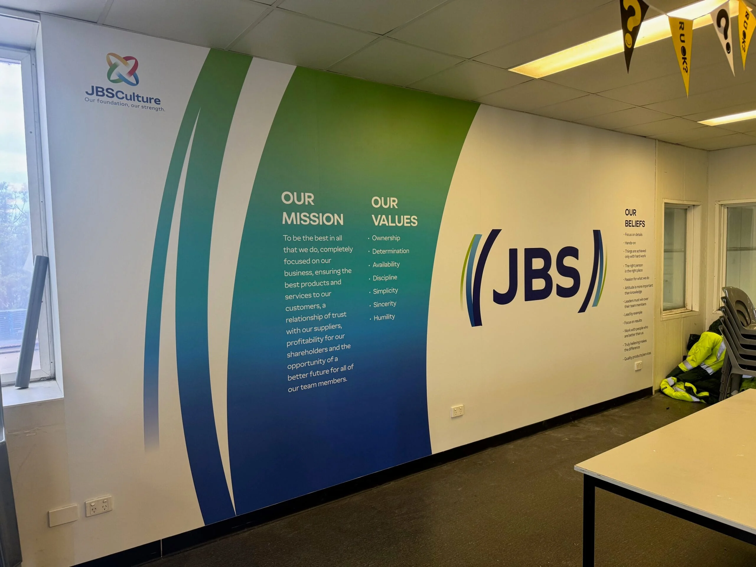 JBS office culture wall