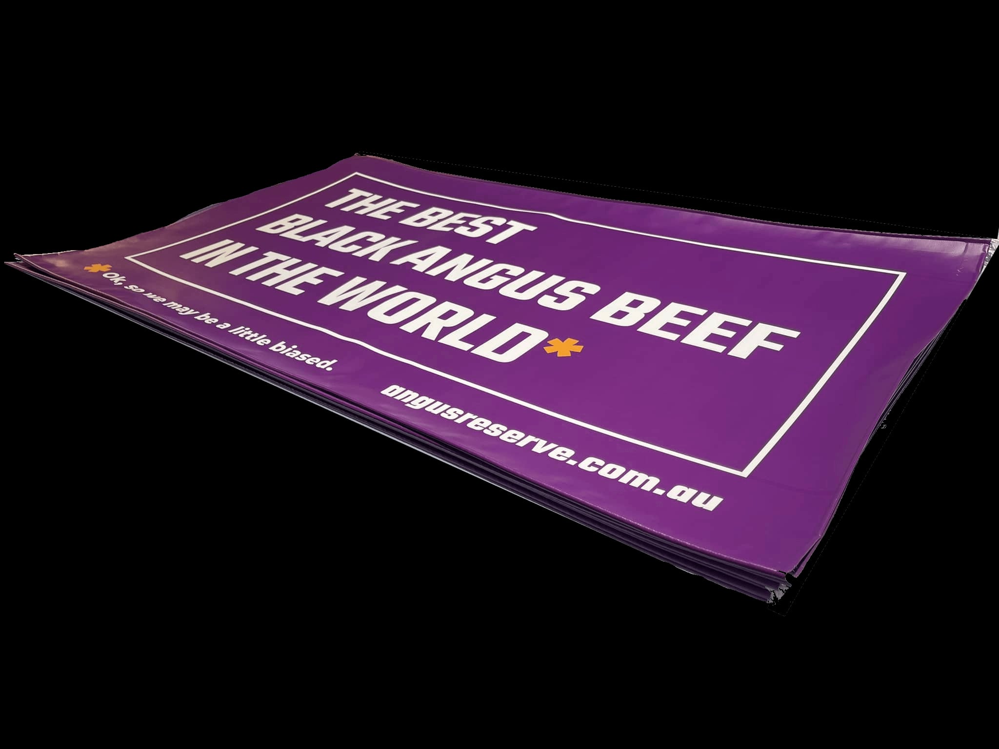 Black Angus beef printed flag banner