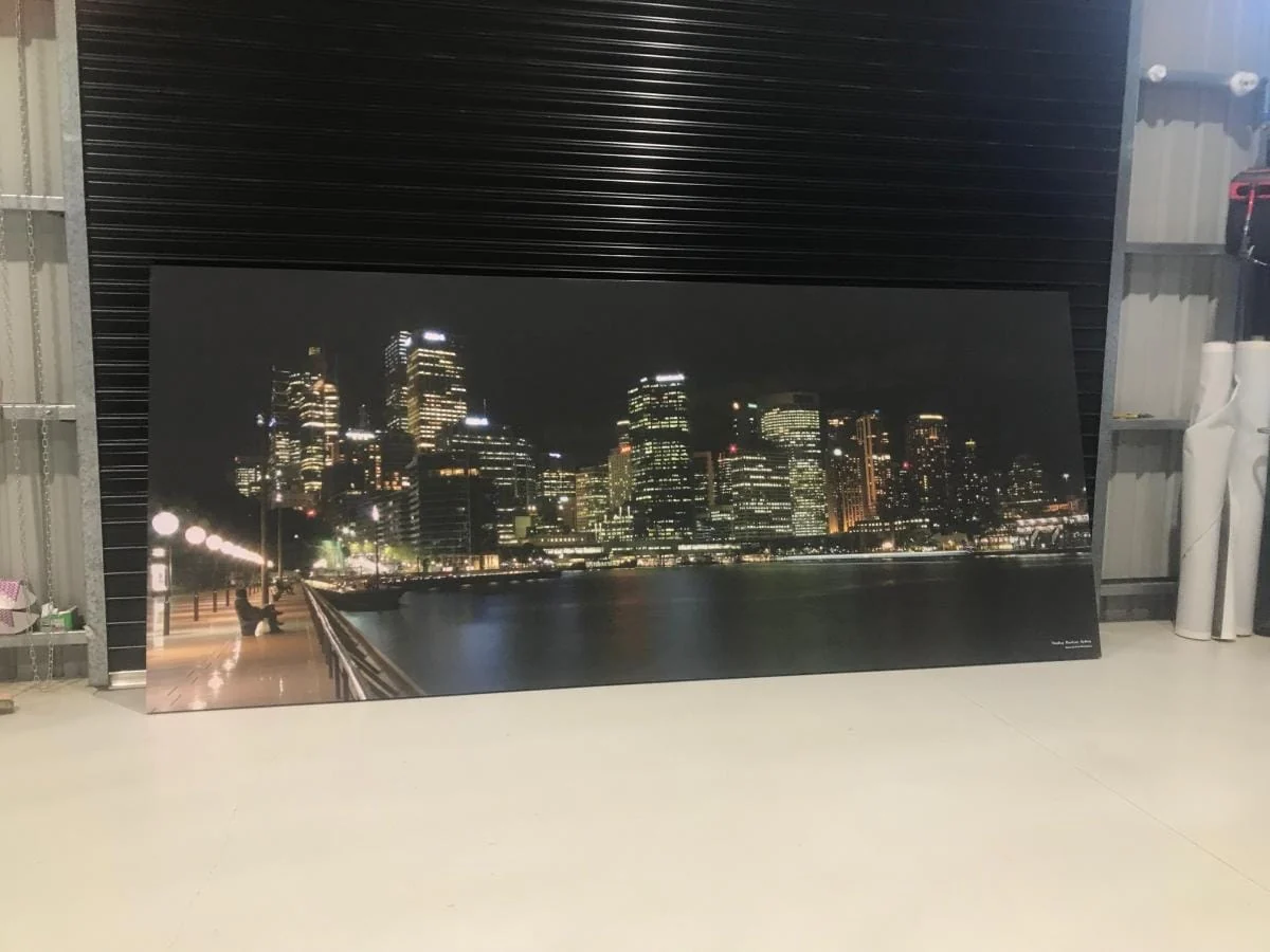 Large canvas print of a city skyline at night