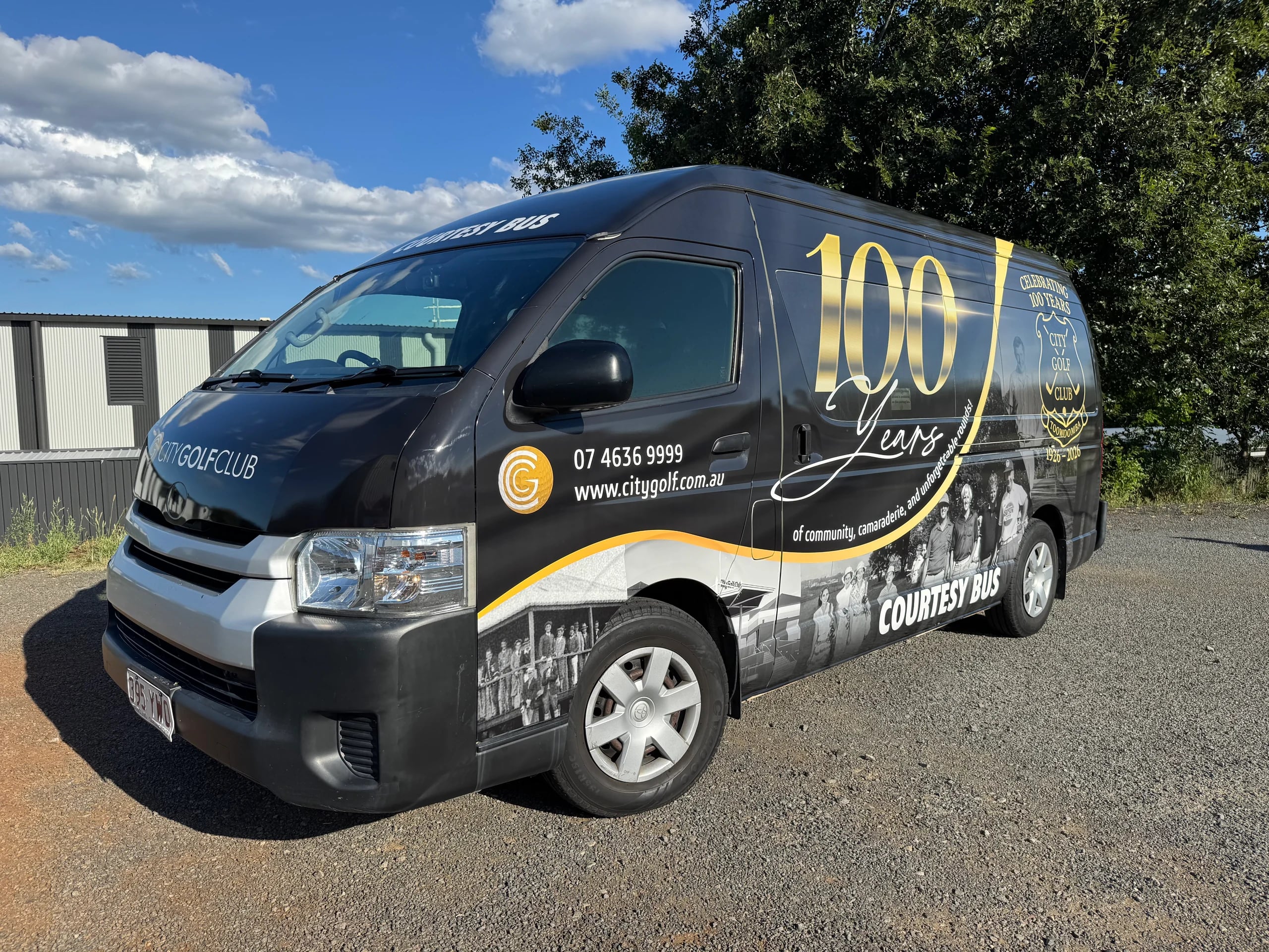 City Golf Club 100 years courtesy bus wrap
