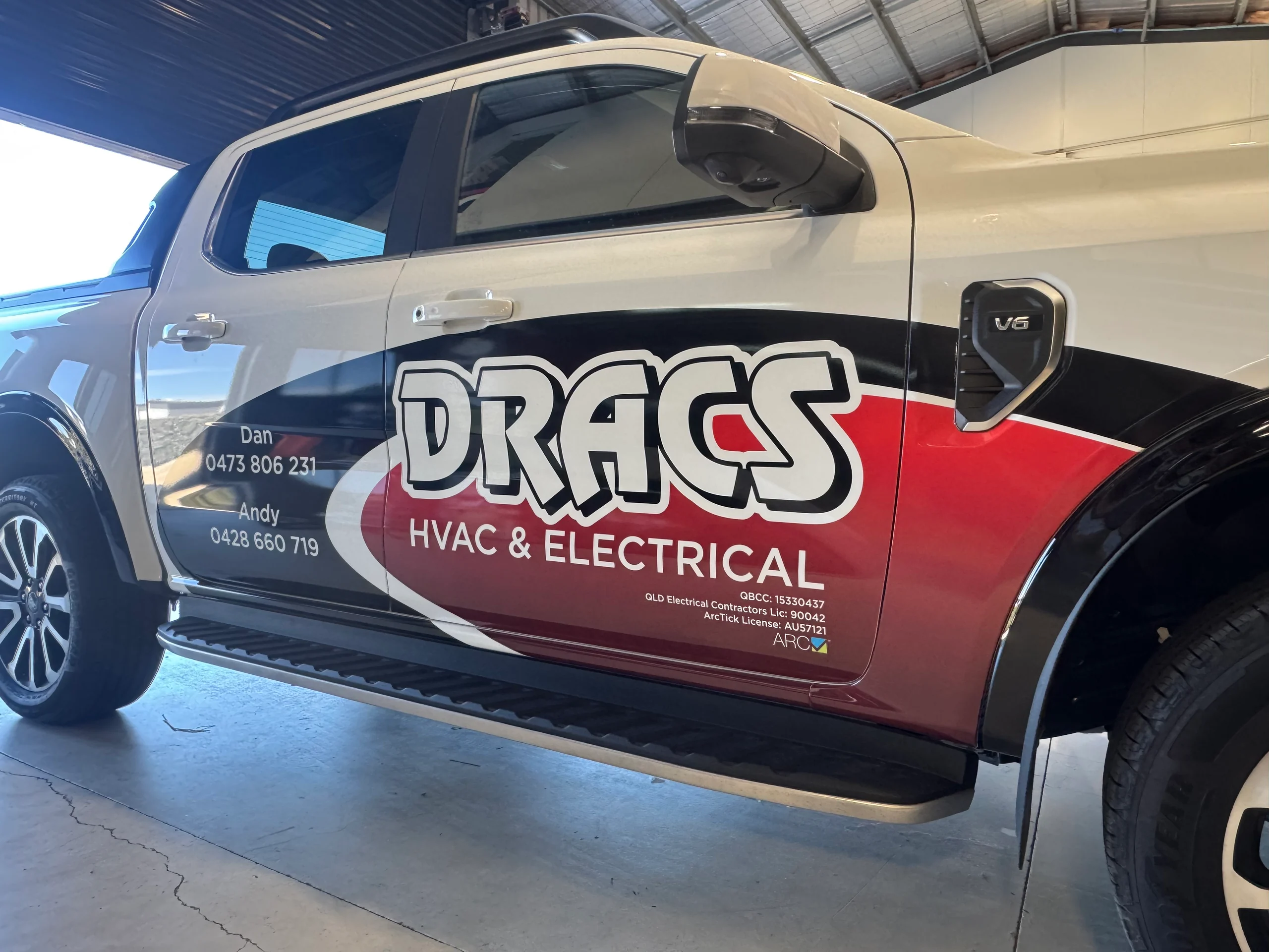 Dracs HVAC & Electrical van with ALE vehicle graphics
