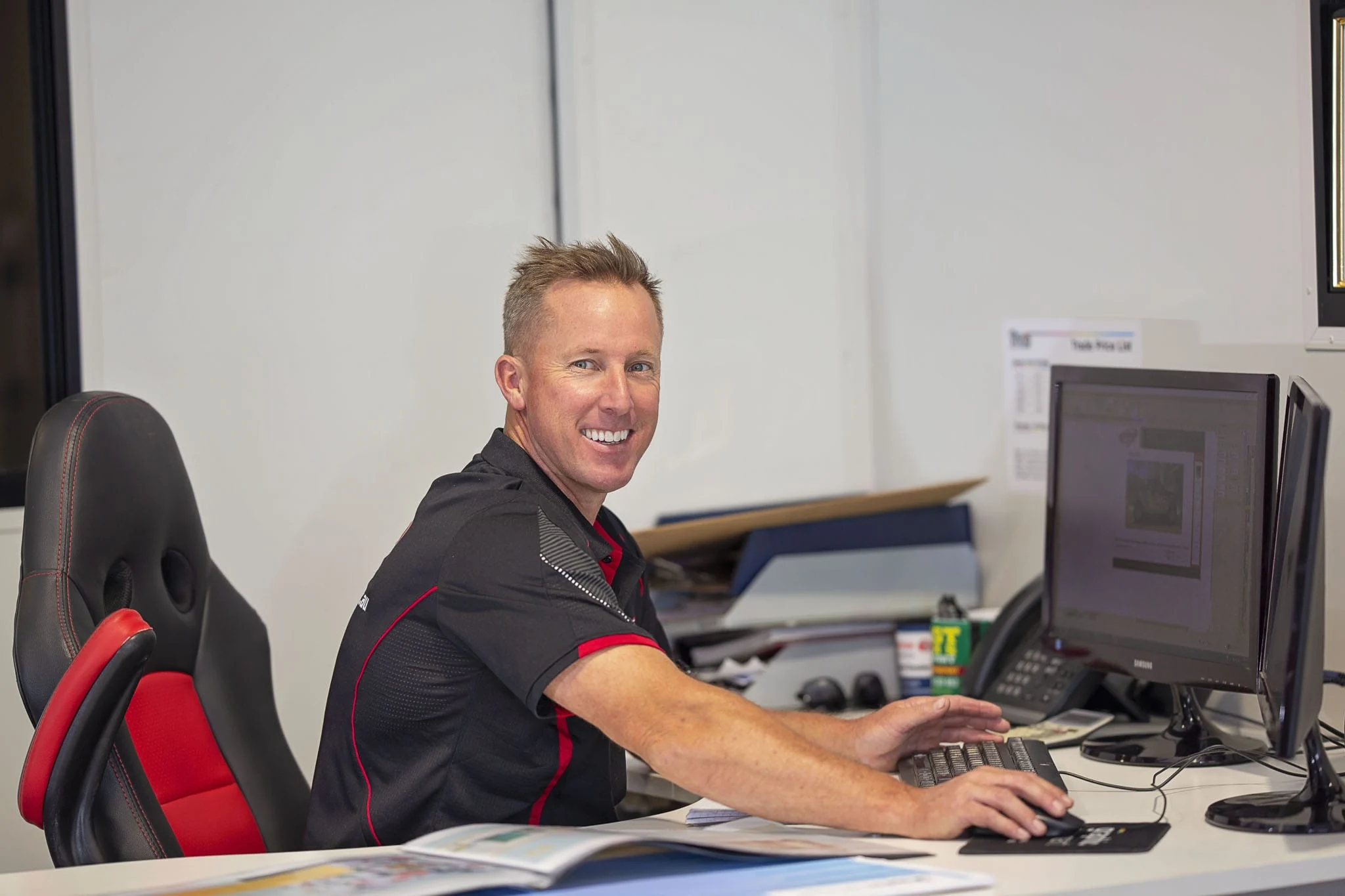 Campbell Lane, ALE director, at his desk in the Toowoomba office