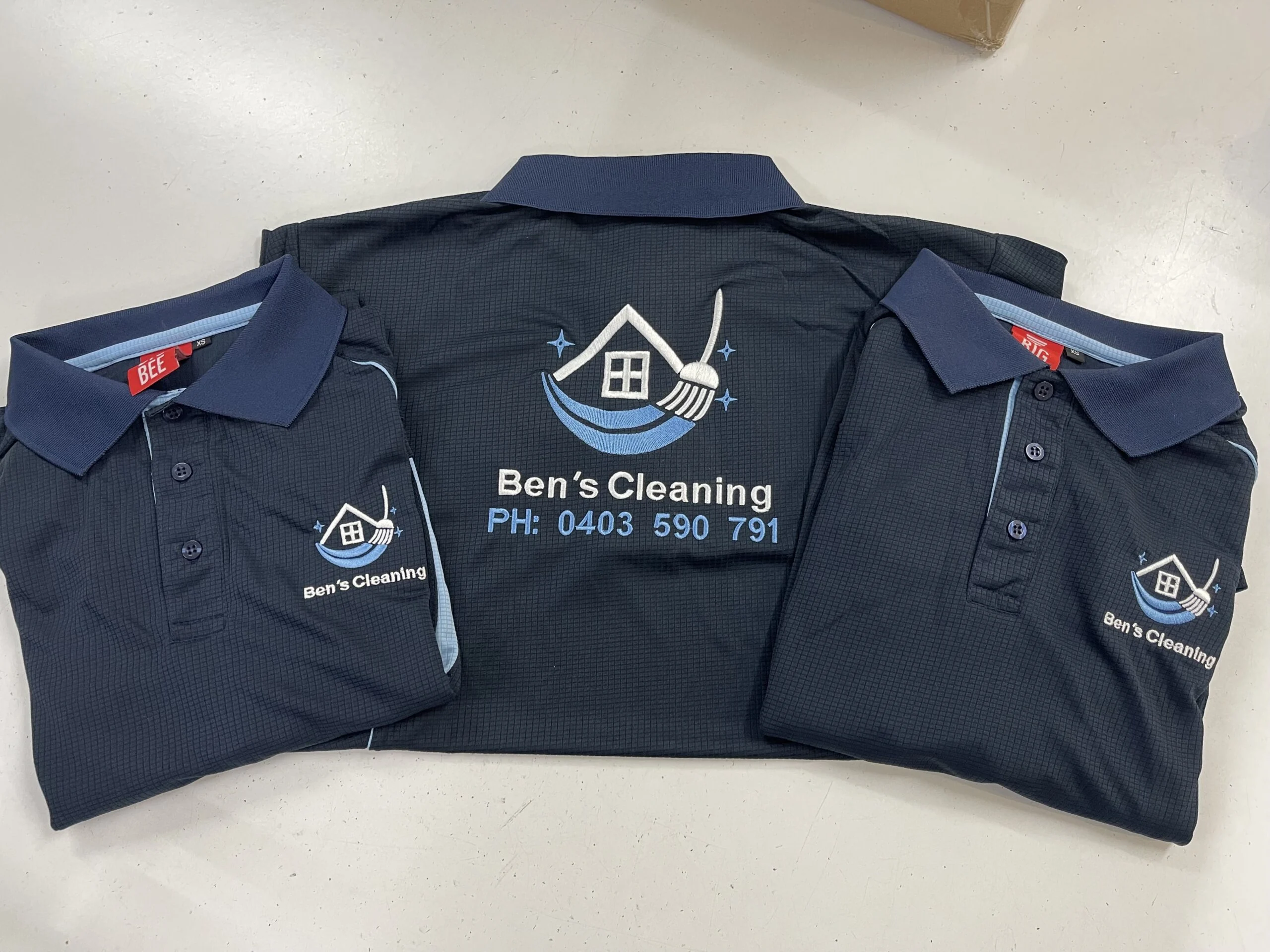 Ben's Cleaning embroidered polos